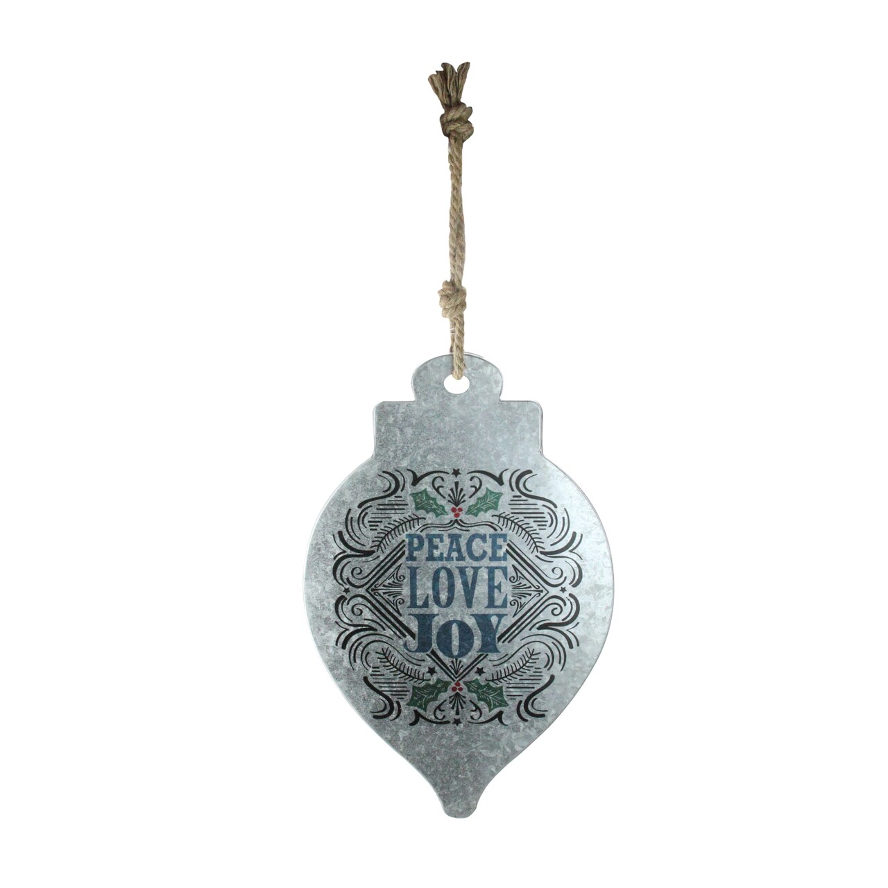 Midwest 20" Silver and Blue 'Peace Love Joy' Finial Christmas Wall Hanging Ornament